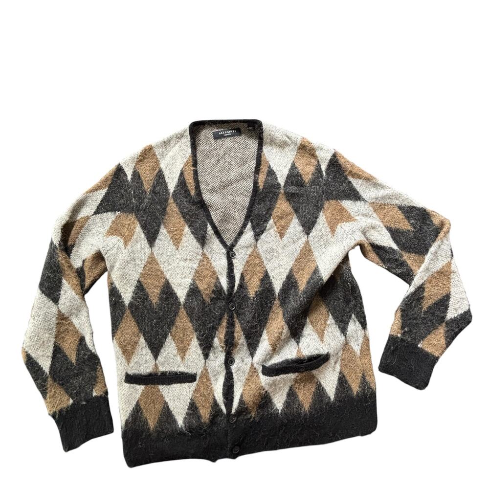 ALLSAINTS MEDIUM ALPACA BLEND CARDIGAN SWEATER